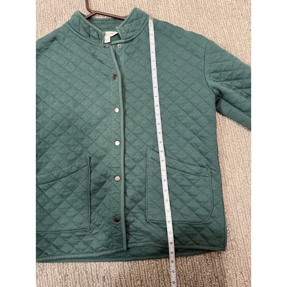Coldwater Creek Quilted Jacket Women's Small Green Snap Front Lightweight Coat - Picture 9 of 10